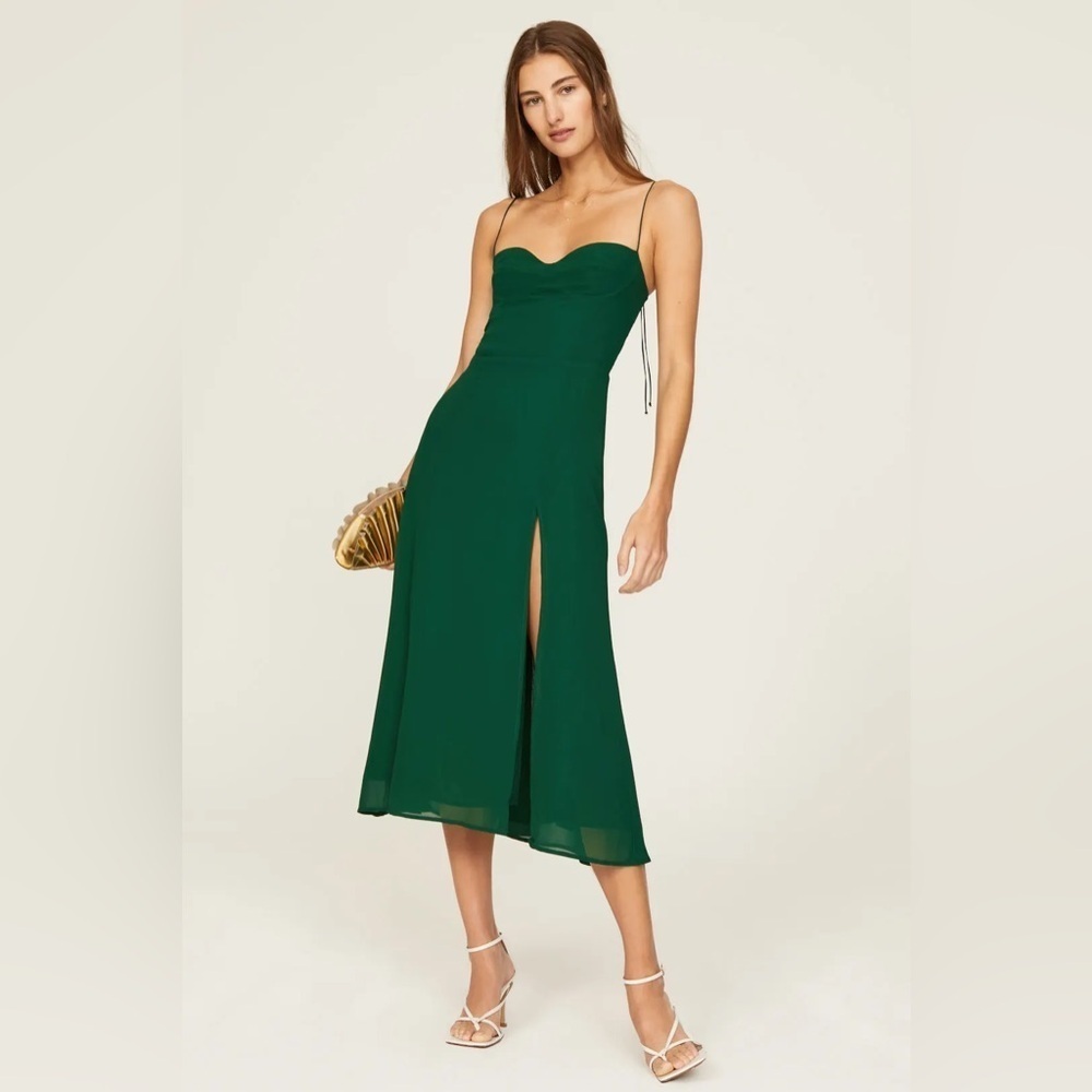Reformation Juliette dress size 6 in Emerald - Picture 3 of 17